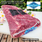 Beef SIRLOIN Porterhouse Has Luar AGED BY GOODWINS 3-4 weeks STEER (young cattle) Australia frozen brand Harvey or Midfield STEAK 2.5cm 1" (price/kg 3-4pcs)